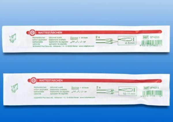 Wattestäbchen kleiner Kopf steril, 100 x 2 Stk.